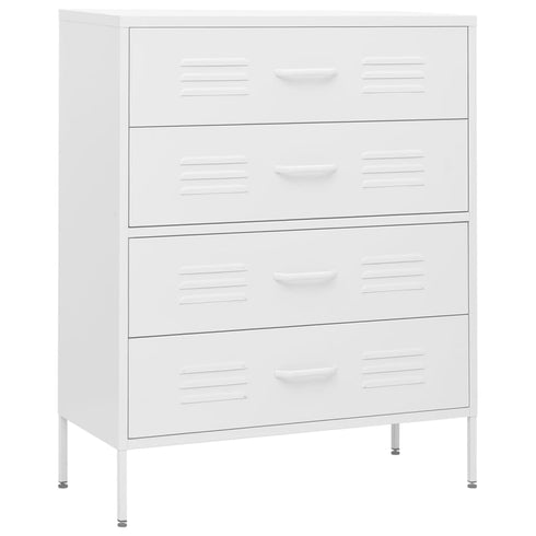 Lady Jillian -  Chest of Drawers White 80x35x101,5 cm Steel